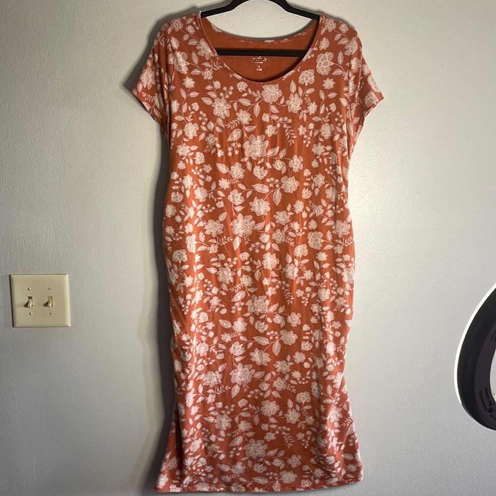 Isabel • maternity floral midi stretch dress